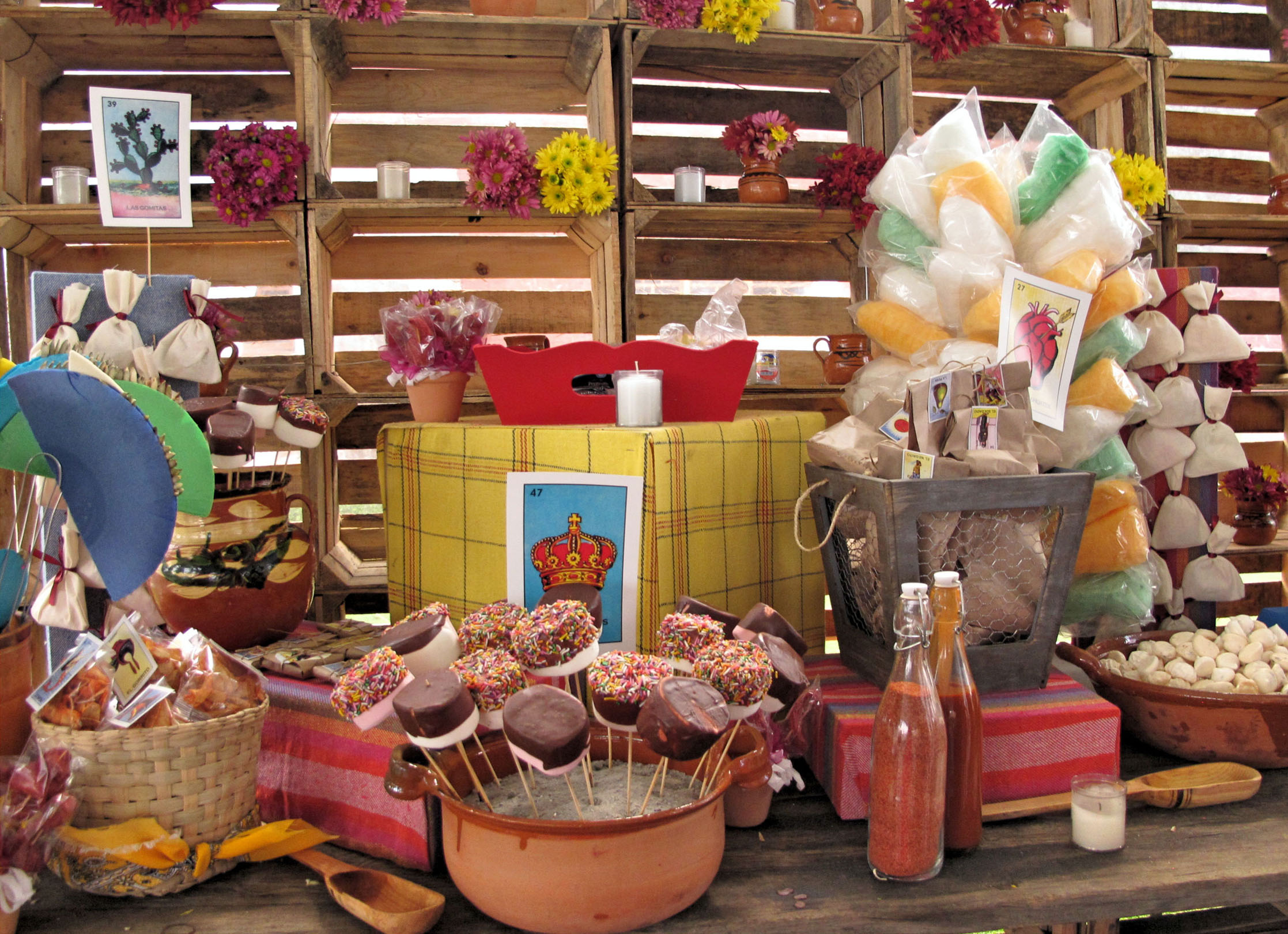 Mesa de dulces Mexicana Bombones, obleas